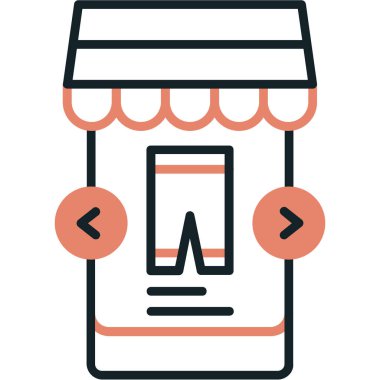 Cep Telefonu Vektör Satırı Simgesi Tasarımı