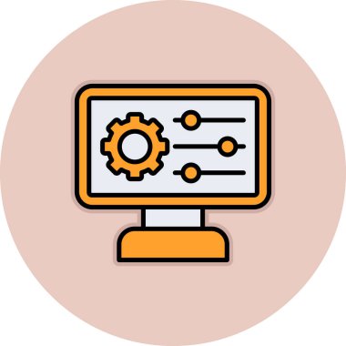 Bilgisayar simgesinin vektör illüstrasyonu