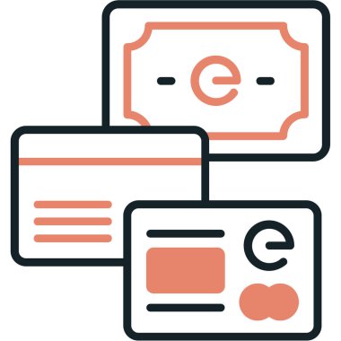 Düz stil kredi kartı simgesi