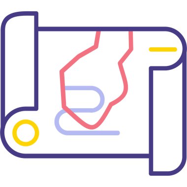 harita simgesinin vektör illüstrasyonu