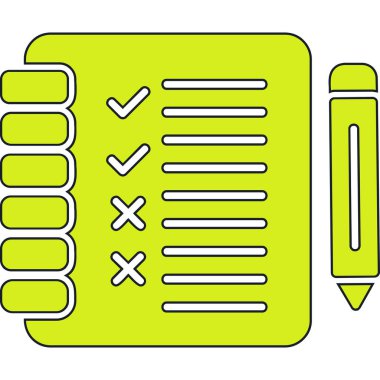 Basit vektör simgesi, not defterinin çizimi