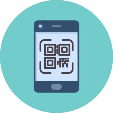 Mobil uygulama simgesiyle qr kodu