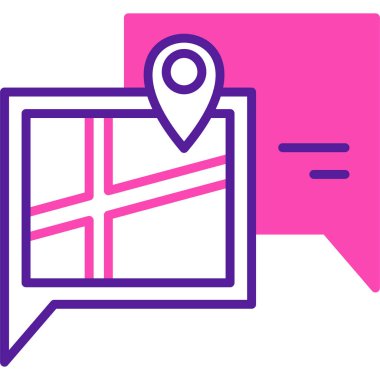 Konumu harita simgesi. Vektör çizim