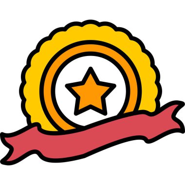 Yıldız simgesi renk özet vektörü olan rozet