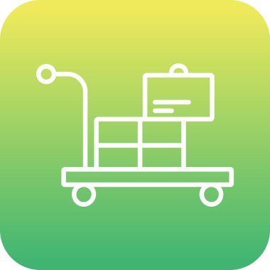 Vektör arabası simgesi, basit web illüstrasyonu