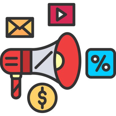 Pazarlama reklam megafonu simgesi