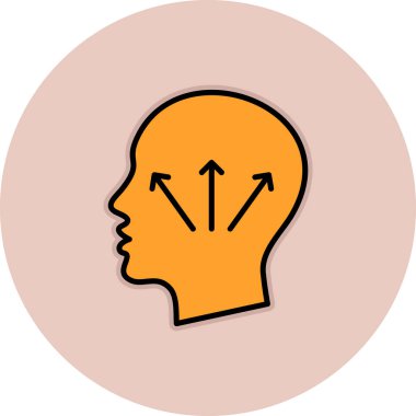 Beyni olan bir adamın vektör simgesi