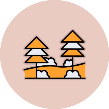 Ağaçlar. Web simgesi vektör illüstrasyonu