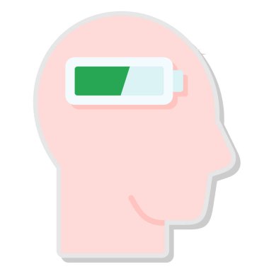 Gerçeklikteki beyin. Düz çizim. Beyaz arkaplanda izole edilmiş vektör simgesi