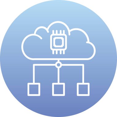 Bulut hesaplama simgesi vektör illüstrasyonu