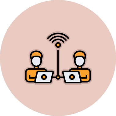 İnsanların ve simgenin vektör illüstrasyonu.