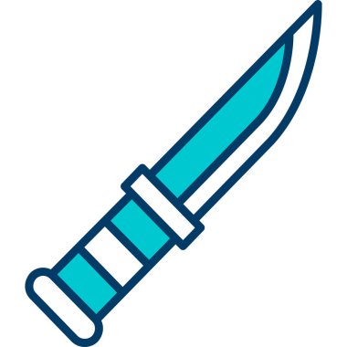 Bıçak bıçak simgesi ile doldurulmuş - taslak biçimi