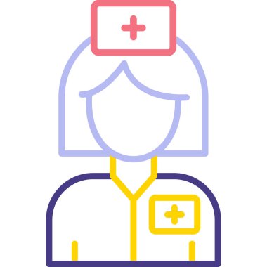 hemşire vektör simgesi modern basit illüstrasyon, vektör