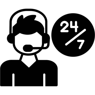 çağrı merkezi operatör simgesi, basit tasarım