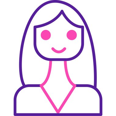 Kadın. Web simgesi basit illüstrasyon