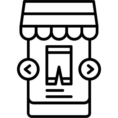 mobil mağaza simgesi vektör çizimi