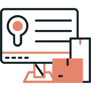 Bilgisayar. Web simgesi basit illüstrasyon