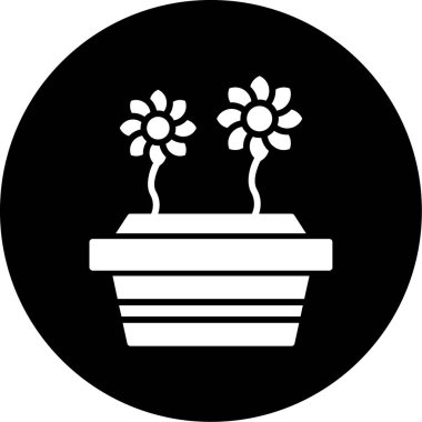 Çiçek. Web simgesi basit illüstrasyon