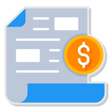 Dolar banknot vektör simgesi, basit tasarım illüstrasyonu