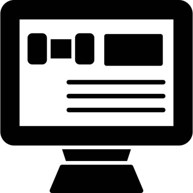 Bilgisayar. Web simgesi basit illüstrasyon