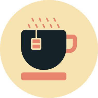 Sıcak fincan simgesi. Basit resimleme