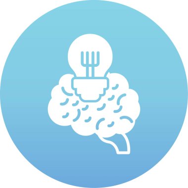 Gıda ikonlu beyin, vektör illüstrasyonu