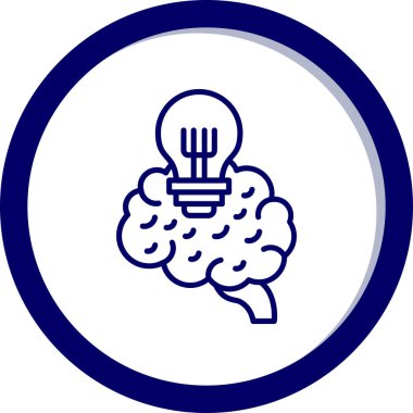 Beyin. Web simgesi basit illüstrasyon