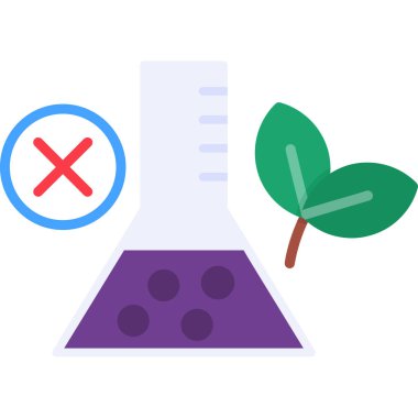 kimyasal matara ve bitki simgesi