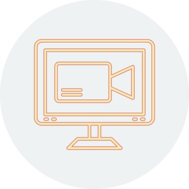 Bilgisayar monitörü simgesi. Web için dizüstü bilgisayar vektör simgelerinin özet çizimi