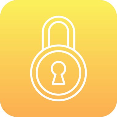 Web ve mobil uygulama tasarımınız için beyaz arkaplanda izole edilmiş kilit simgesi vektörü, asma kilit kavramı