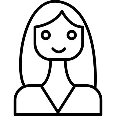 kız avatar kadın ikon vektör illüstrasyon tasarımı