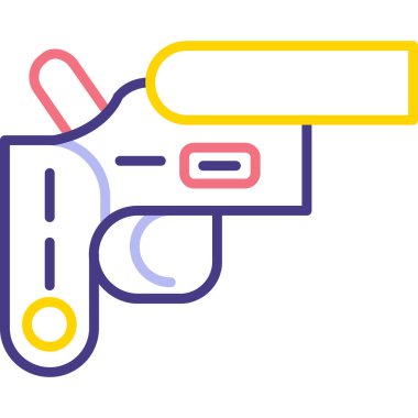 Gun Pistol Simgesi Vektör Çizim Çizimi