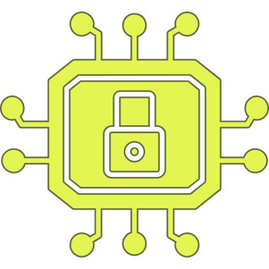 devre çipli kilidin vektör simgesi