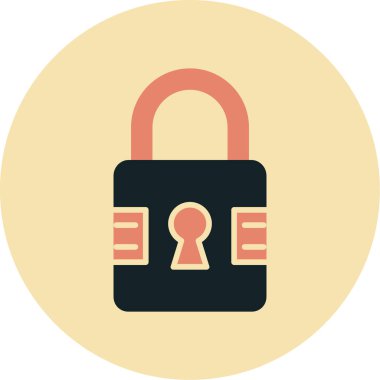 Kilit. Web simgesi basit illüstrasyon