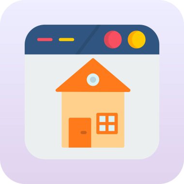 Ev. Web simgesi basit illüstrasyon