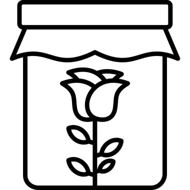 çiçek saksısı simgesi, vektör illüstrasyonu