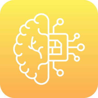 Beyin. Web simgesi basit illüstrasyon