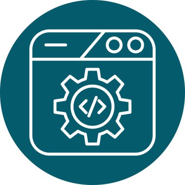 Geliştirme için web simgesi, dişlilerin vektör illüstrasyonu