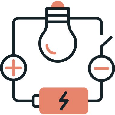 Elektrik ampulü. Web simgesi basit illüstrasyon