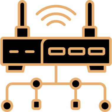 Kablosuz. Web simgesi basit illüstrasyon