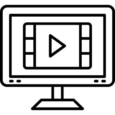 video. Web simgesi basit illüstrasyon