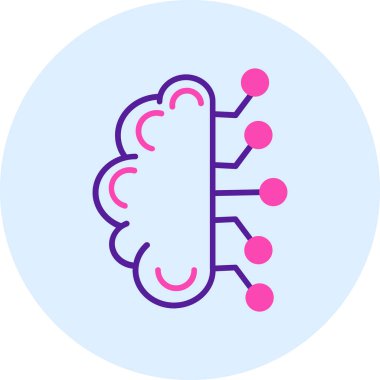 Beyin. Web simgesi basit illüstrasyon