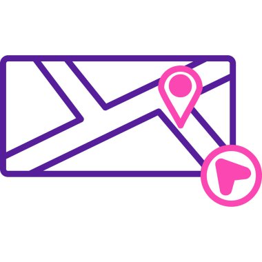 harita simgesinin vektör illüstrasyonu