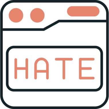 Nefret. Web simgesi basit illüstrasyon