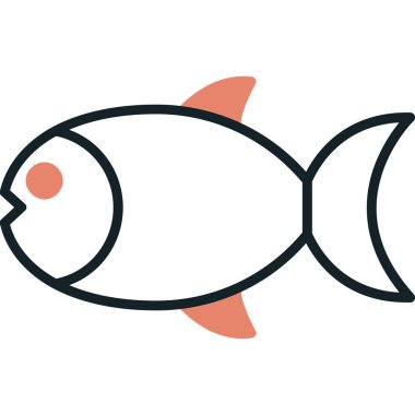 beyaz arkaplanda balık simgesi çizimi