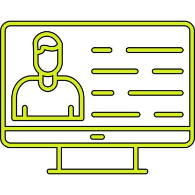 Çevrimiçi toplantı simgesi. Beyaz arkaplanda izole edilmiş web tasarımı için çevrimiçi konferans vektör simgesi