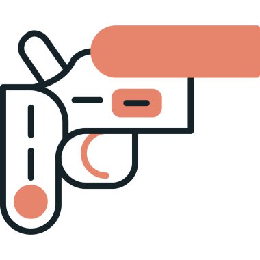 silah tabancası simgesi doldurulmuş taslak biçiminde