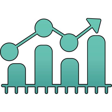 Grafik çizelgesi simgesi. İnce çizgi tasarımı. vektör illüstrasyonu.