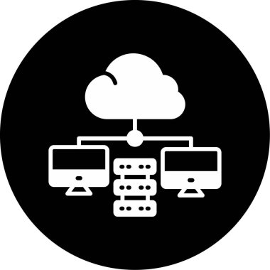 Bulut hesaplama simgesinin vektör illüstrasyonu