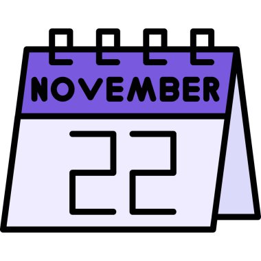 Kasım takvim simgesi vektör illüstrasyonu